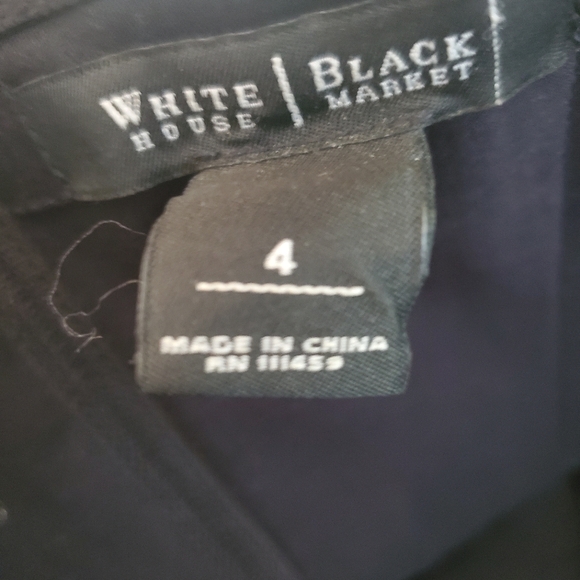 White House Black Market Black Strapless Bustier Size 4 Floral Padded Lined - Picture 6 of 8